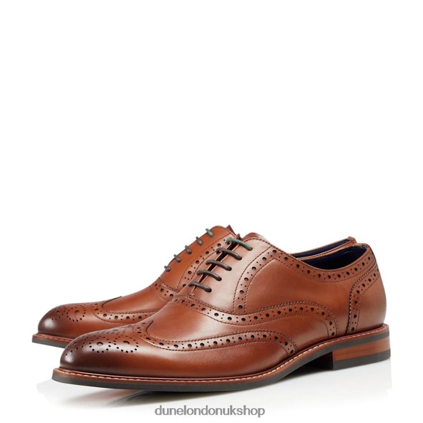 Wide Fit Smart Leather Brogue Shoes Men N4BBPB768 Dune London Pollodium Tan