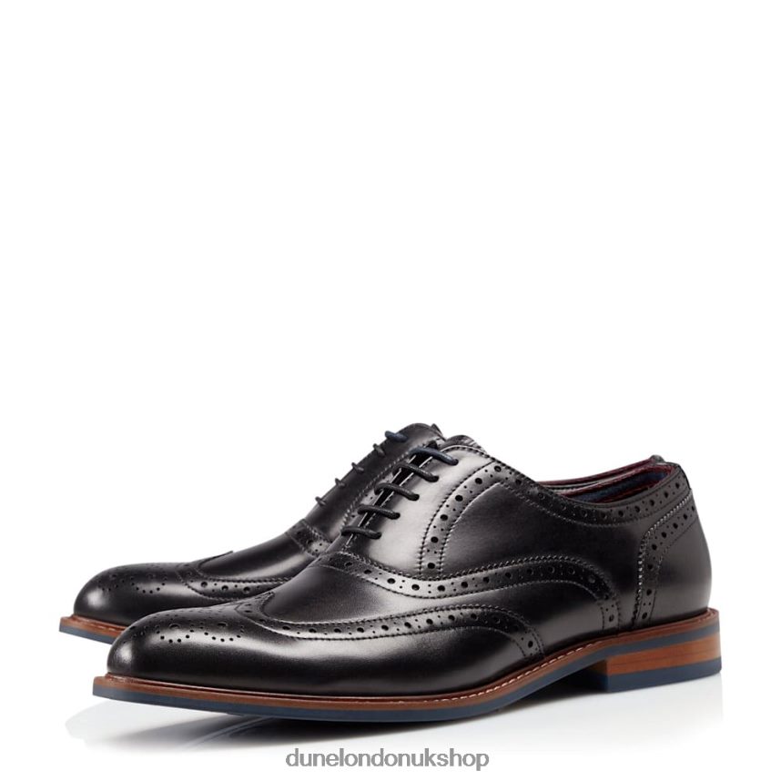 Wide Fit Smart Leather Brogue Shoes Men N4BBPB892 Dune London Pollodium Black