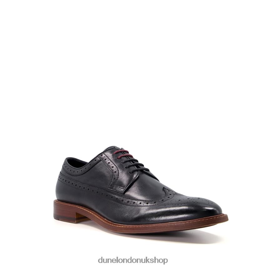 Wingtip Leather Brogue Shoes Men N4BBPB771 Dune London Superior Black - Click Image to Close