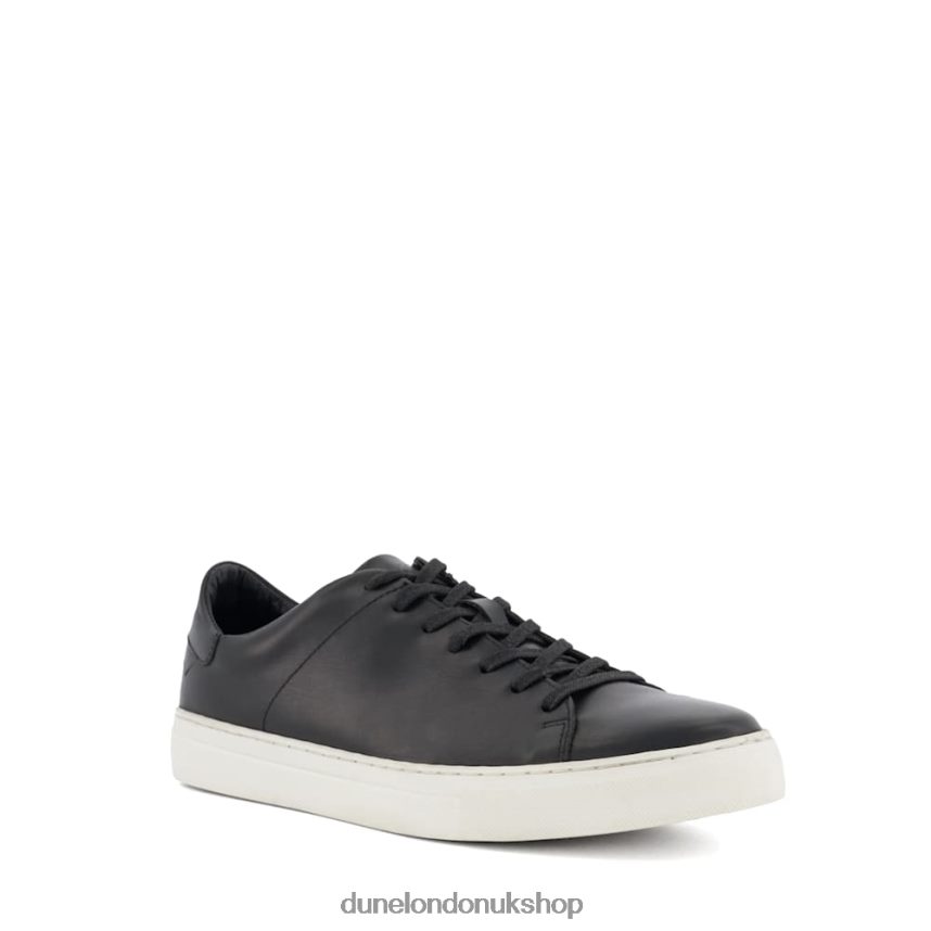 Lace-Up Leather Cup-Sole Trainers Men N4BBPB764 Dune London Terrence Black