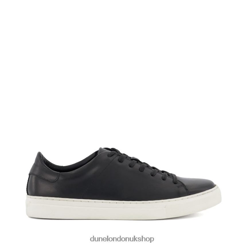 Lace-Up Leather Cup-Sole Trainers Men N4BBPB764 Dune London Terrence Black