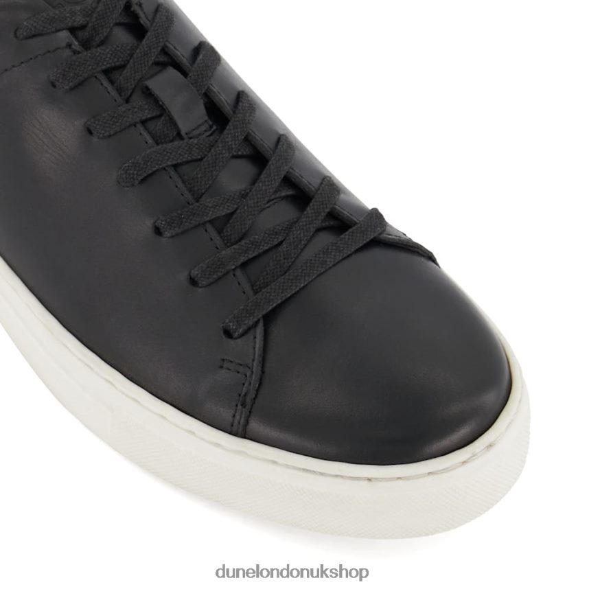 Lace-Up Leather Cup-Sole Trainers Men N4BBPB764 Dune London Terrence Black