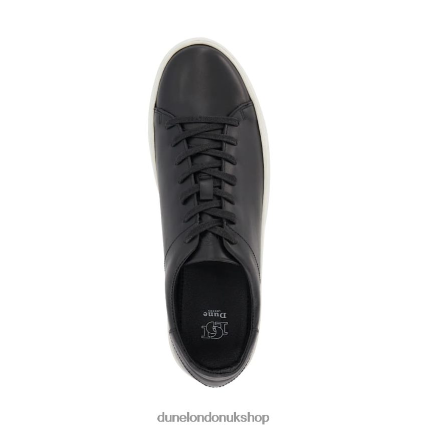 Lace-Up Leather Cup-Sole Trainers Men N4BBPB764 Dune London Terrence Black