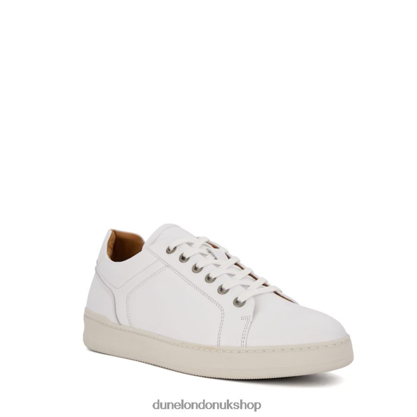 Leather Lace-Up Trainers Men N4BBPB680 Dune London Toledo White