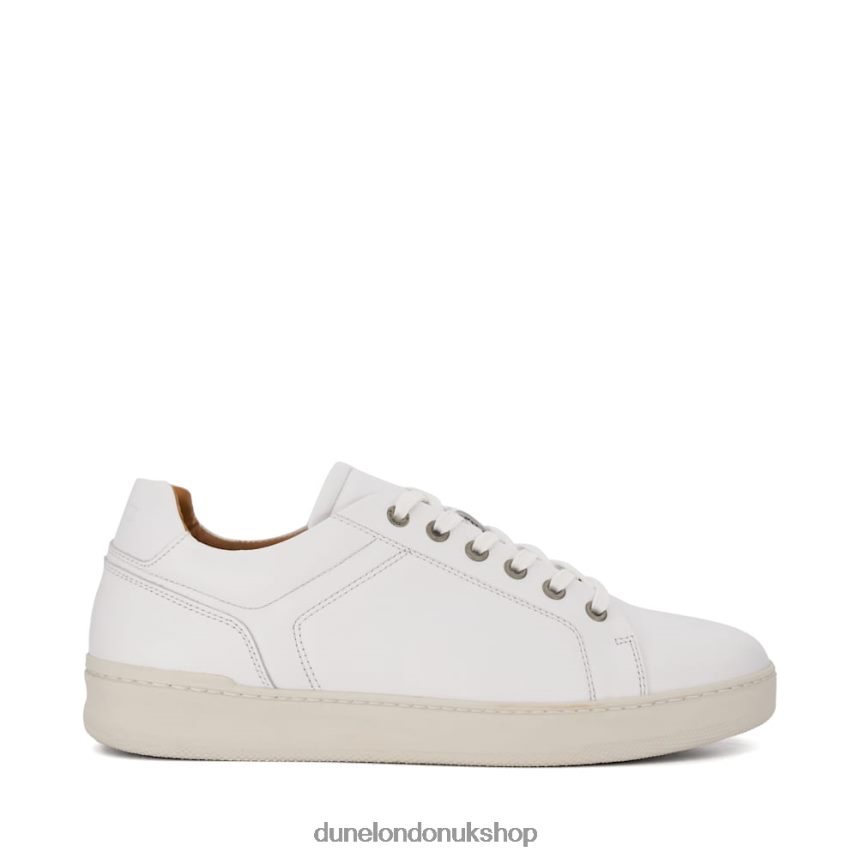 Leather Lace-Up Trainers Men N4BBPB680 Dune London Toledo White