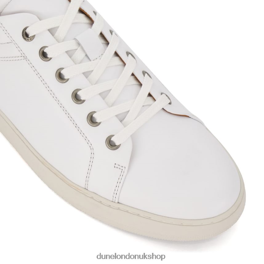 Leather Lace-Up Trainers Men N4BBPB680 Dune London Toledo White