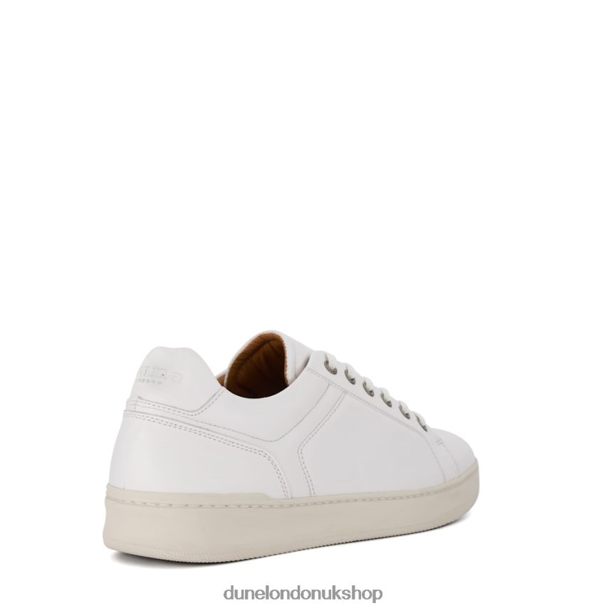 Leather Lace-Up Trainers Men N4BBPB680 Dune London Toledo White