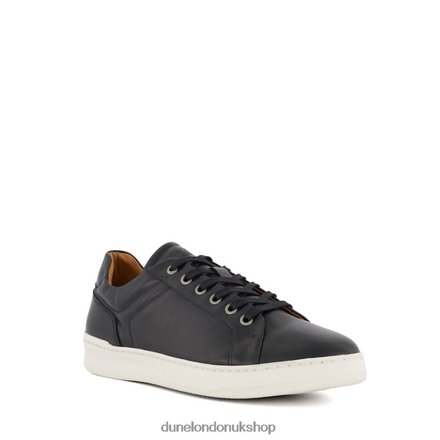 Leather Lace-Up Trainers Men N4BBPB819 Dune London Toledo Black - Click Image to Close