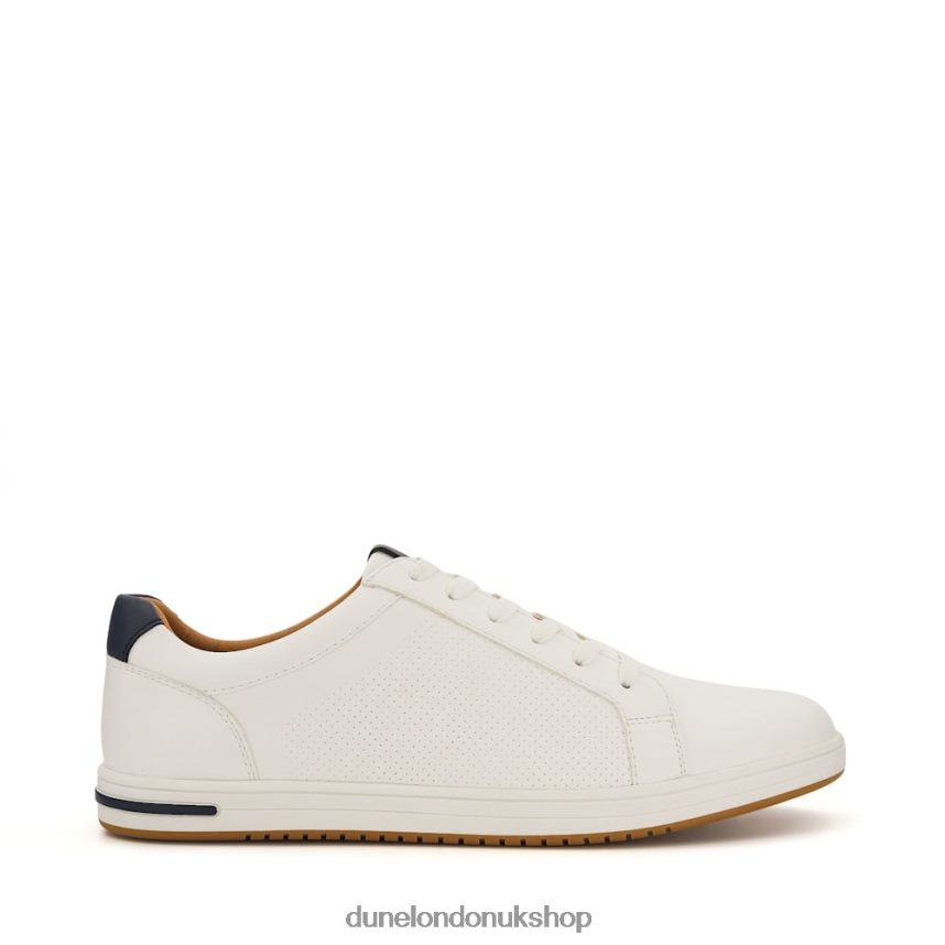 Perforated Lace-Up Trainers Men N4BBPB711 Dune London Tezzy White