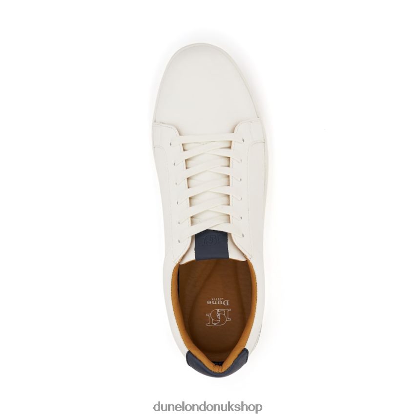 Perforated Lace-Up Trainers Men N4BBPB711 Dune London Tezzy White