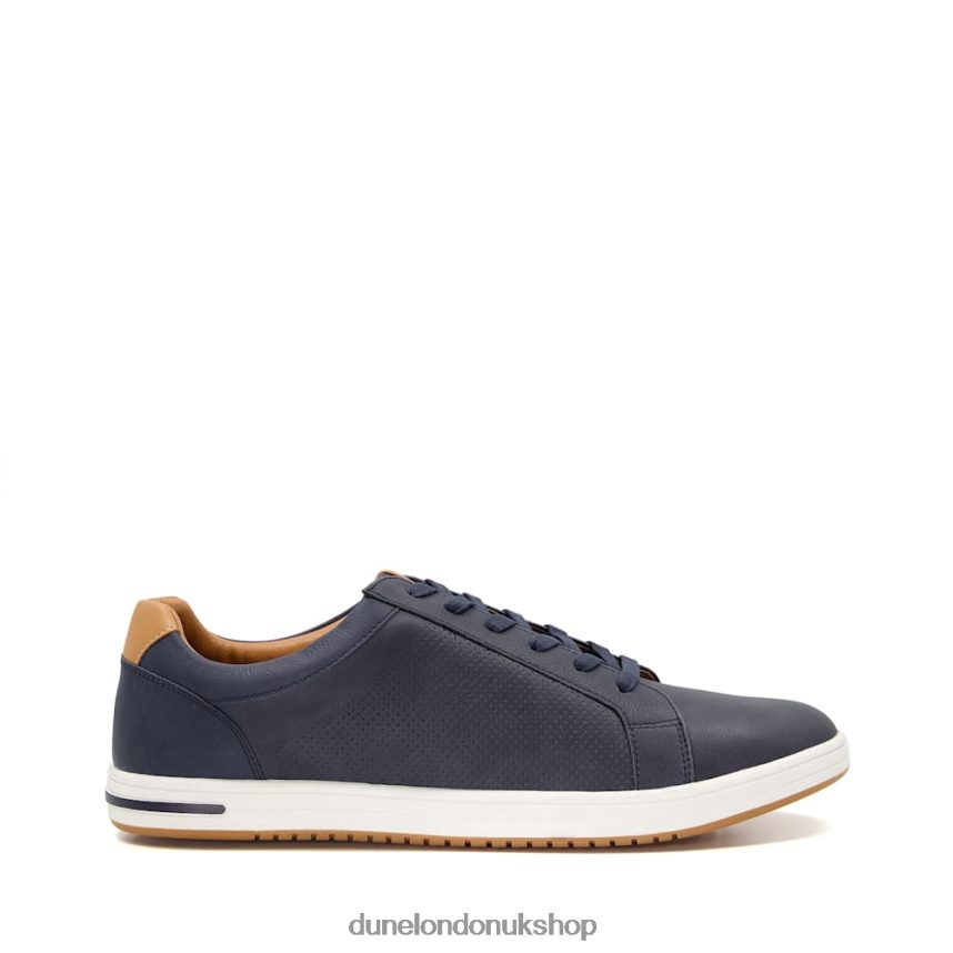 Perforated Lace-Up Trainers Men N4BBPB736 Dune London Tezzy Navy