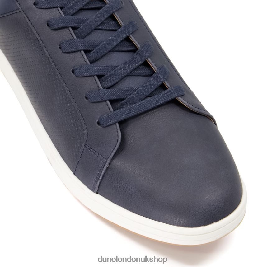 Perforated Lace-Up Trainers Men N4BBPB736 Dune London Tezzy Navy