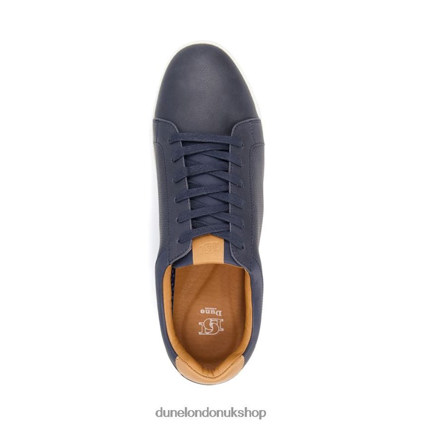 Perforated Lace-Up Trainers Men N4BBPB736 Dune London Tezzy Navy