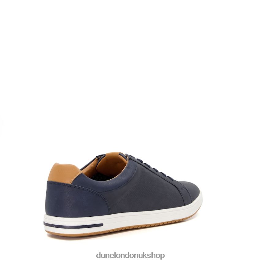 Perforated Lace-Up Trainers Men N4BBPB736 Dune London Tezzy Navy