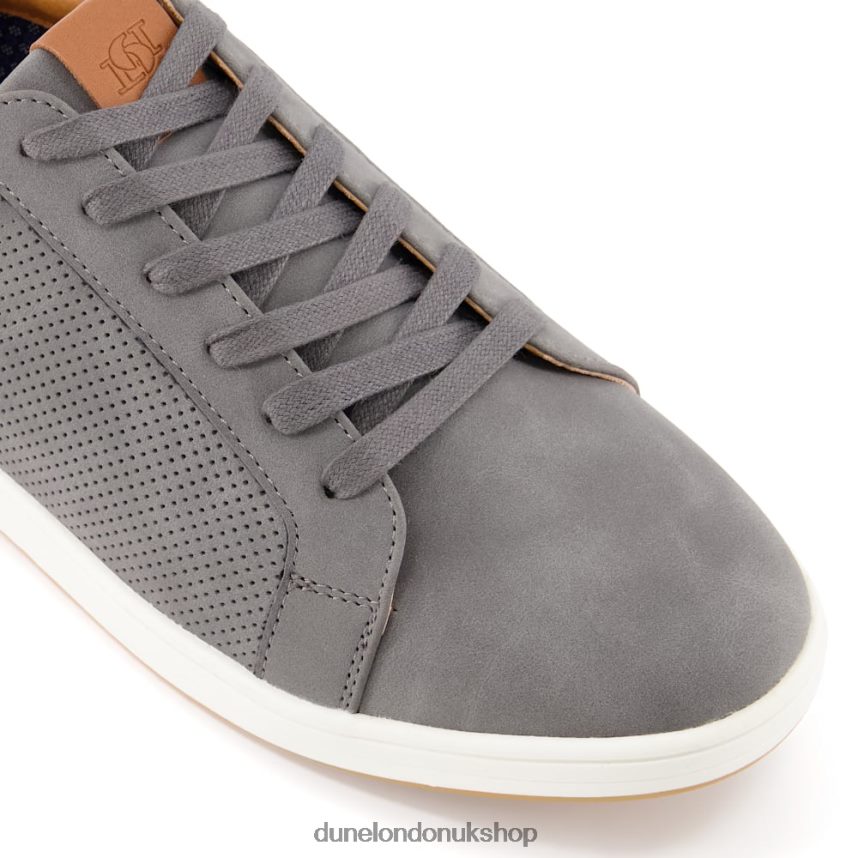 Perforated Lace-Up Trainers Men N4BBPB743 Dune London Tezzy Grey