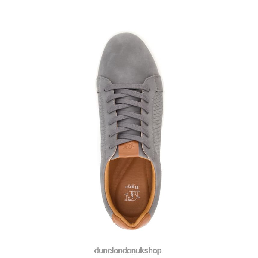 Perforated Lace-Up Trainers Men N4BBPB743 Dune London Tezzy Grey