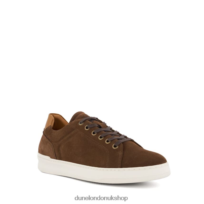 Suede Lace-Up Trainers Men N4BBPB700 Dune London Toledo Brown - Click Image to Close