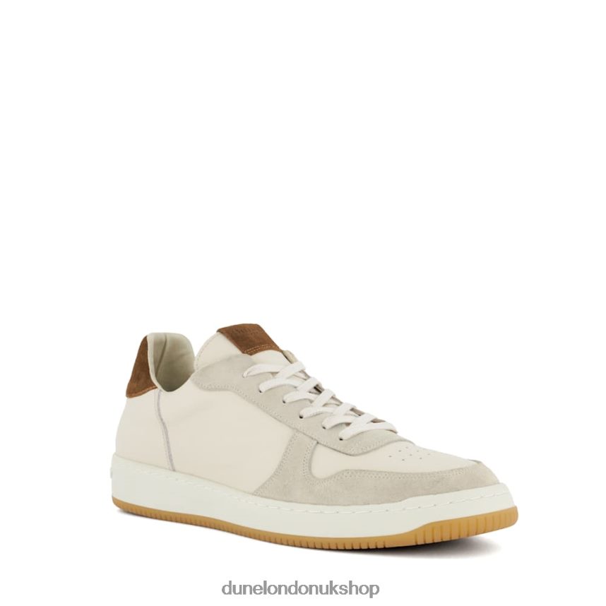 Suede Lace-Up Trainers Men N4BBPB770 Dune London Timon Off White