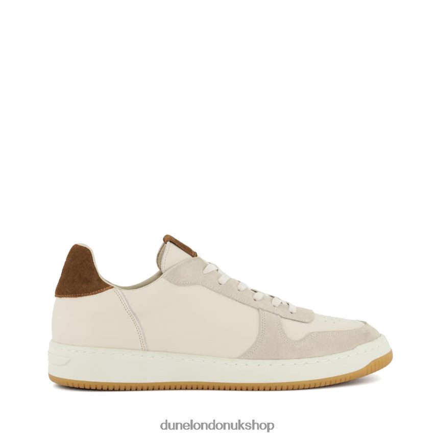 Suede Lace-Up Trainers Men N4BBPB770 Dune London Timon Off White