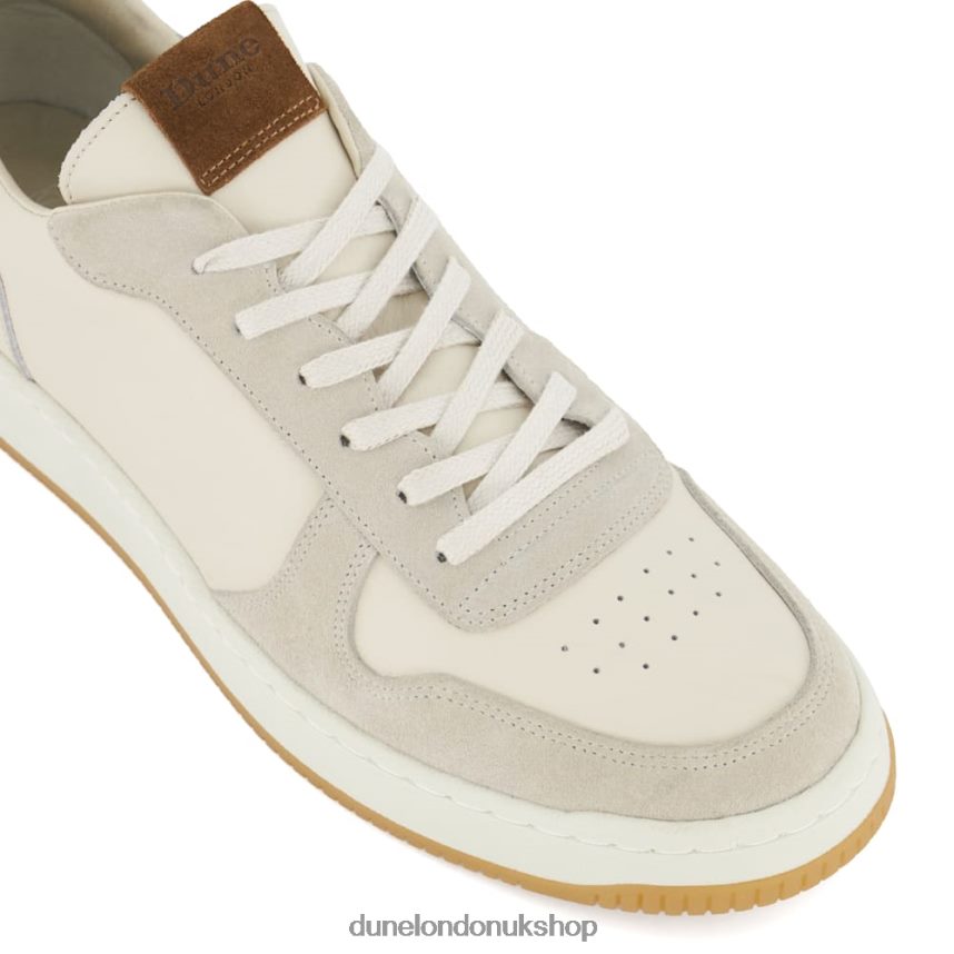 Suede Lace-Up Trainers Men N4BBPB770 Dune London Timon Off White