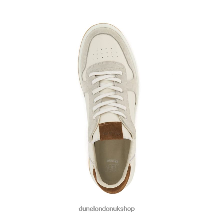 Suede Lace-Up Trainers Men N4BBPB770 Dune London Timon Off White