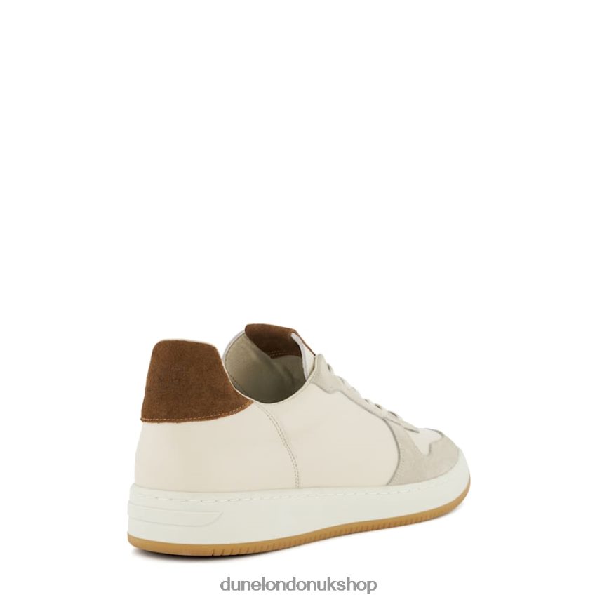 Suede Lace-Up Trainers Men N4BBPB770 Dune London Timon Off White