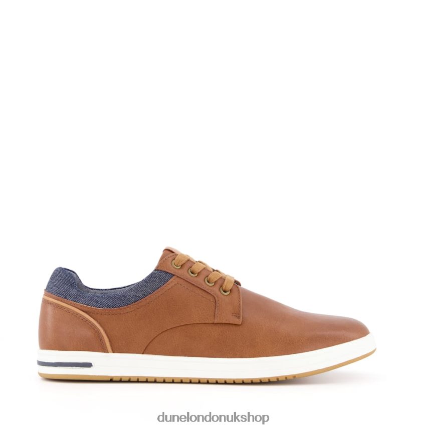 Textured Lace-Up Trainers Men N4BBPB747 Dune London Trip Tan