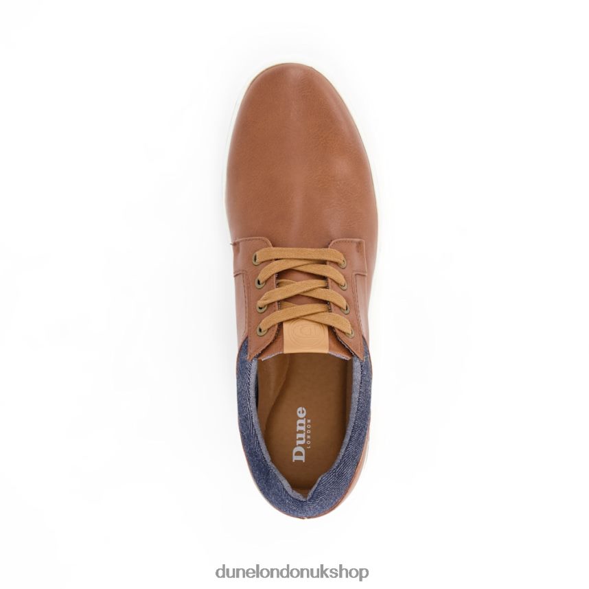 Textured Lace-Up Trainers Men N4BBPB747 Dune London Trip Tan