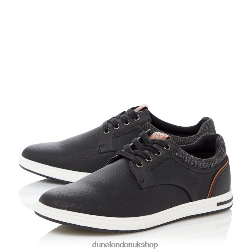 Textured Lace-Up Trainers Men N4BBPB754 Dune London Trip Black