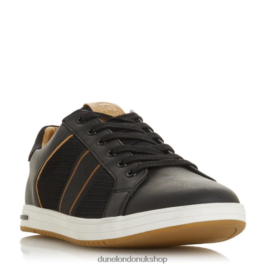 Wide Fit Side Stripe Lace-Up Trainers Men N4BBPB826 Dune London Trues Black