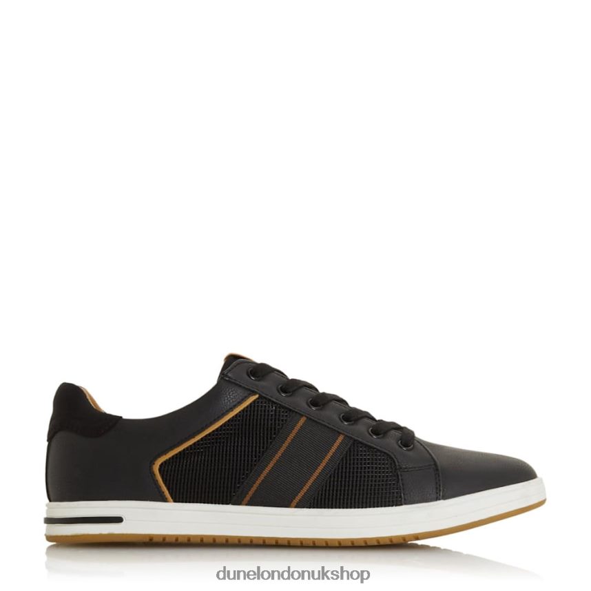 Wide Fit Side Stripe Lace-Up Trainers Men N4BBPB826 Dune London Trues Black