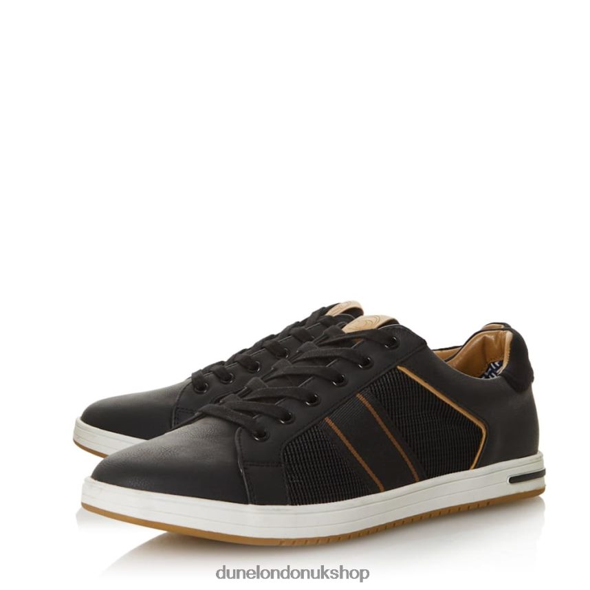 Wide Fit Side Stripe Lace-Up Trainers Men N4BBPB826 Dune London Trues Black