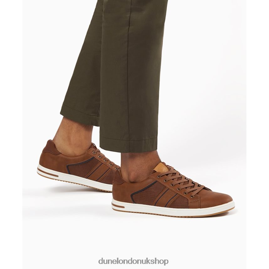 Wide Fit Side Stripe Lace-Up Trainers Men N4BBPB887 Dune London Trues Tan