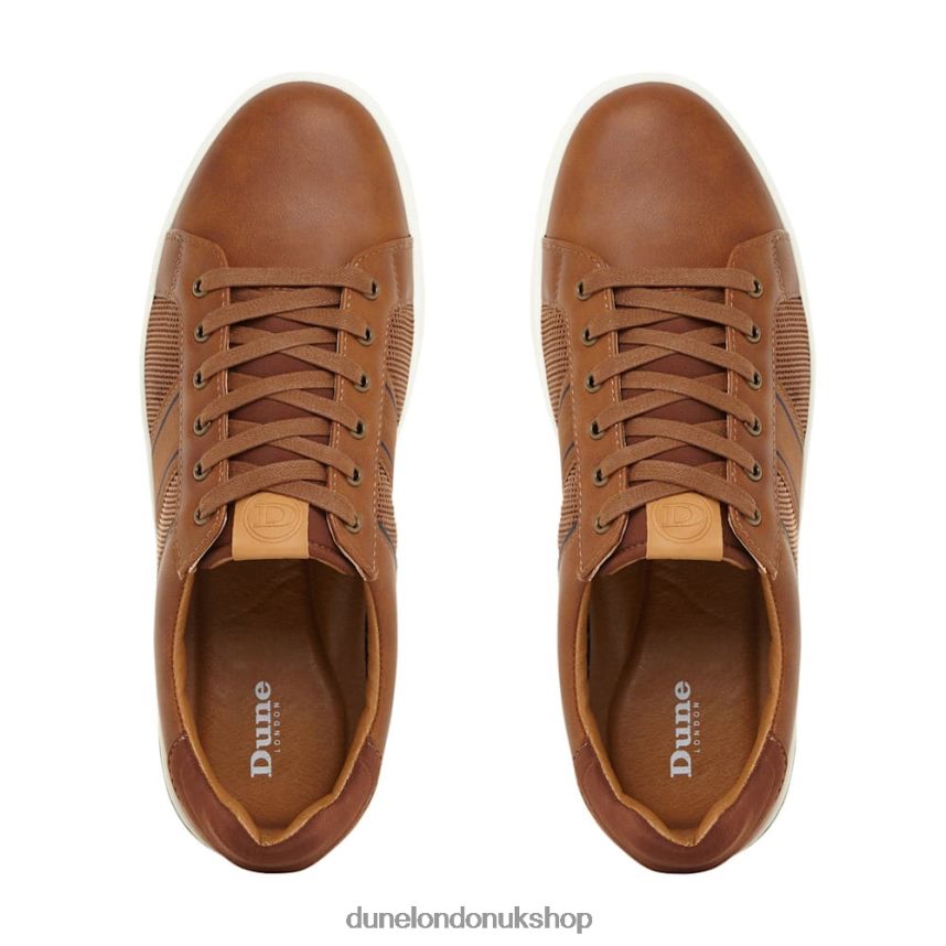 Wide Fit Side Stripe Lace-Up Trainers Men N4BBPB887 Dune London Trues Tan