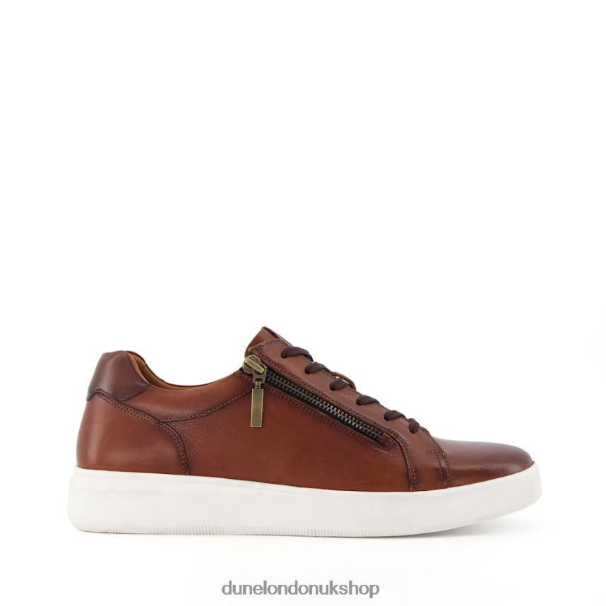 Zip Detail Cup Sole Trainers Men N4BBPB746 Dune London Tribute Tan