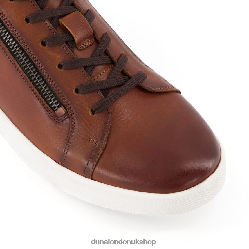 Zip Detail Cup Sole Trainers Men N4BBPB746 Dune London Tribute Tan