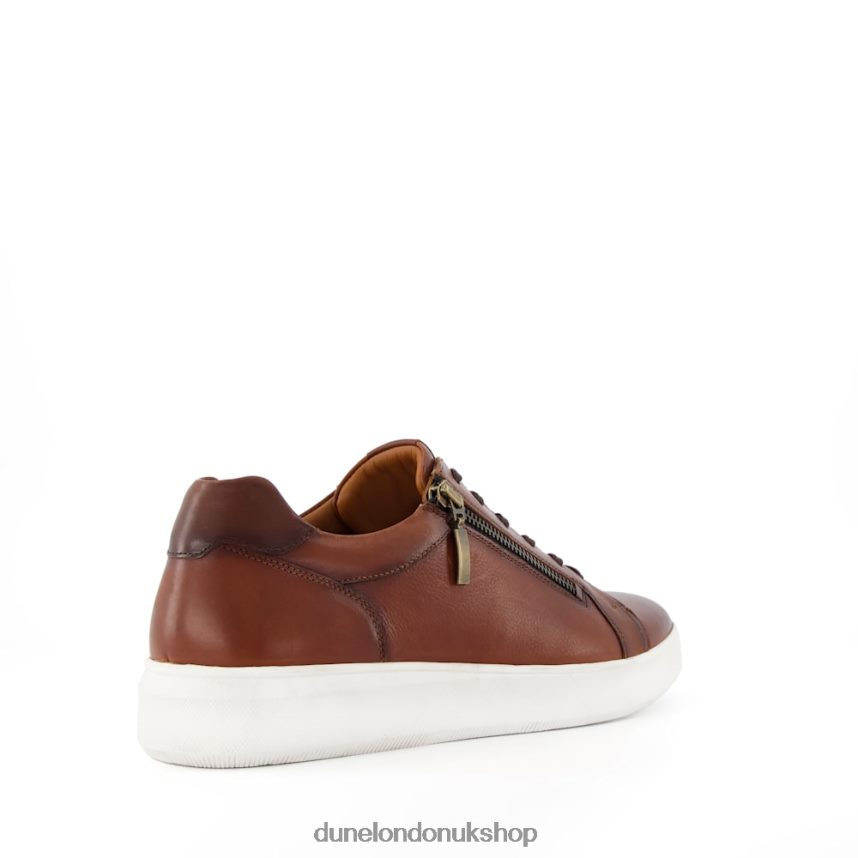 Zip Detail Cup Sole Trainers Men N4BBPB746 Dune London Tribute Tan