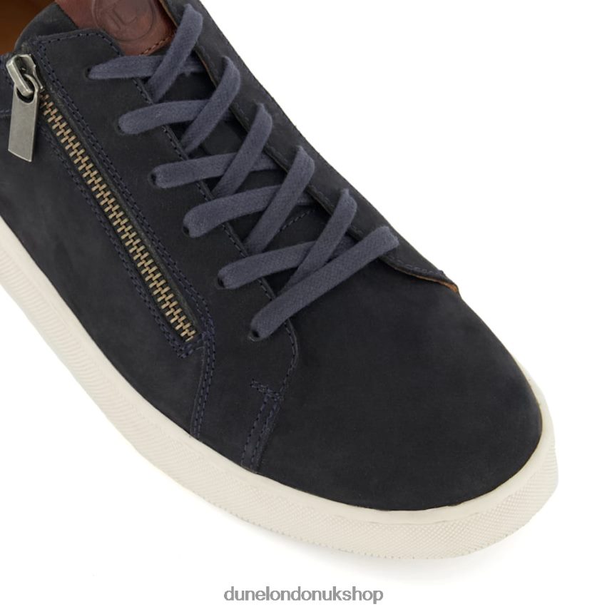 Zip-Detail Nubuck Cup Sole Trainers Men N4BBPB822 Dune London Tribute Navy