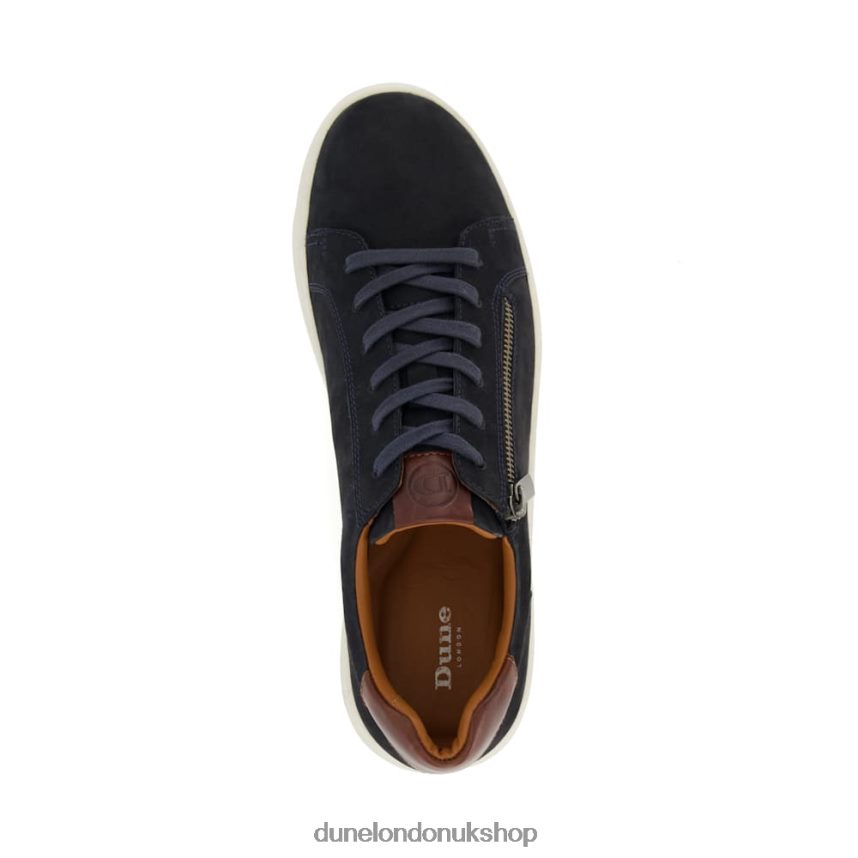 Zip-Detail Nubuck Cup Sole Trainers Men N4BBPB822 Dune London Tribute Navy