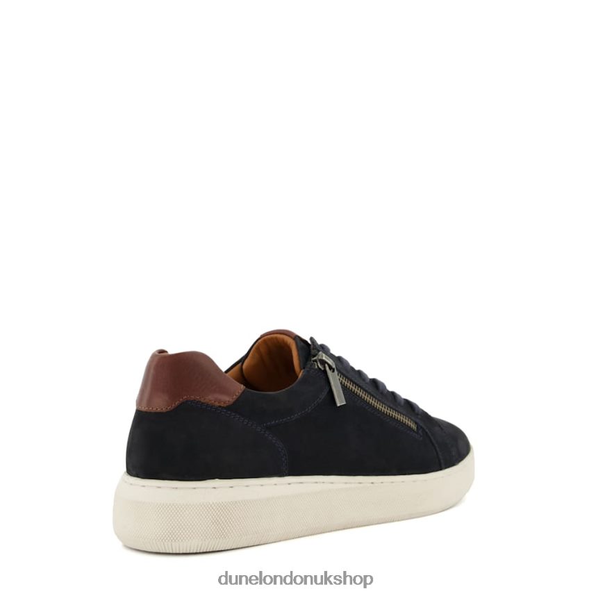 Zip-Detail Nubuck Cup Sole Trainers Men N4BBPB822 Dune London Tribute Navy