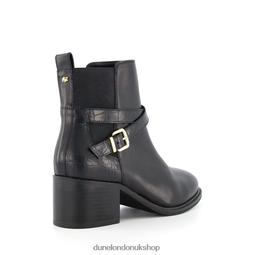 Block Heel Ankle Strap Boots Women N4BBPB368 Dune London Poet Black