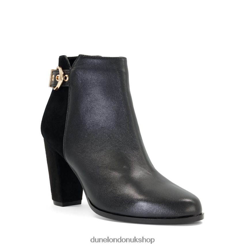 Buckle Detailed Heeled Ankle Boots Women N4BBPB440 Dune London Olla Black - Click Image to Close