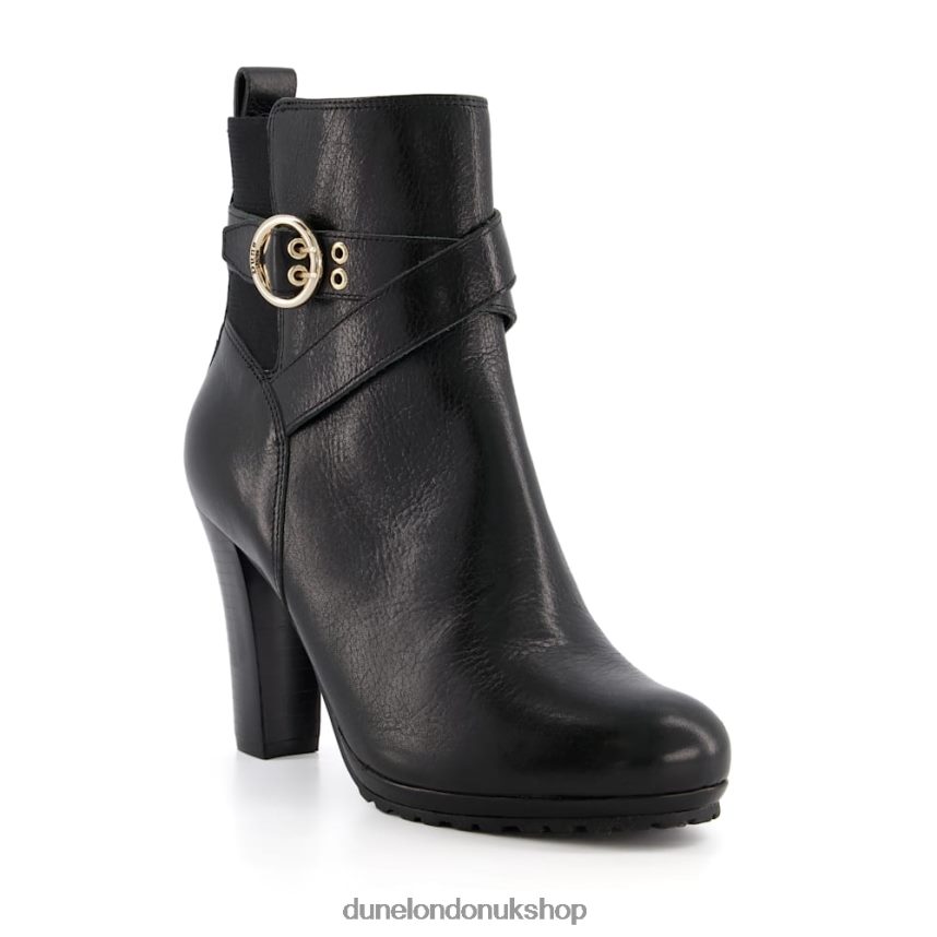 Leather Buckle-Strap Ankle Boots Women N4BBPB374 Dune London Oreana Black