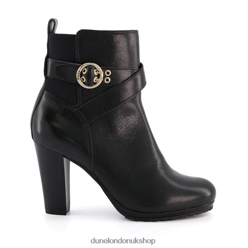 Leather Buckle-Strap Ankle Boots Women N4BBPB374 Dune London Oreana Black