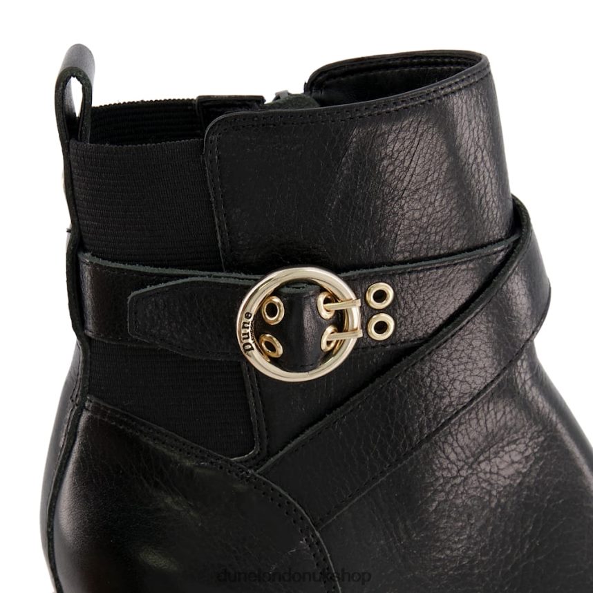 Leather Buckle-Strap Ankle Boots Women N4BBPB374 Dune London Oreana Black