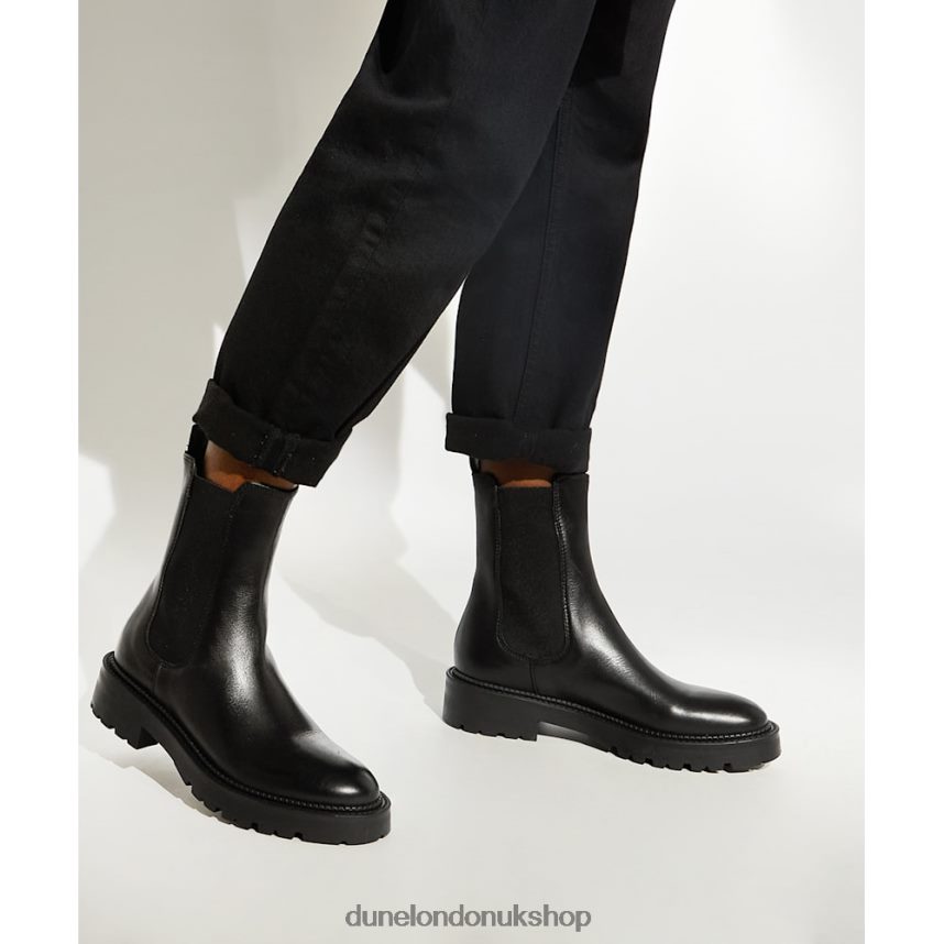 Leather Cleated Biker Boots Women N4BBPB433 Dune London Picture Black