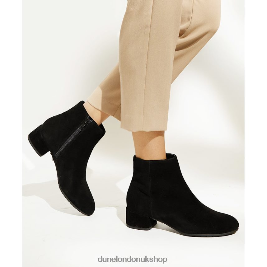 Low-Heel Suede Ankle Boots Women N4BBPB367 Dune London Pippie Black