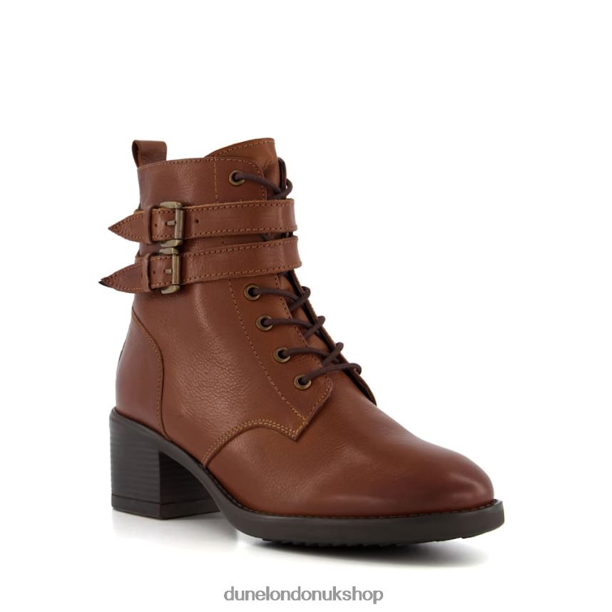 Wide Fit Buckle Detail Ankle Boots Women N4BBPB358 Dune London Paxan Tan