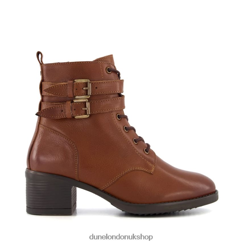 Wide Fit Buckle Detail Ankle Boots Women N4BBPB358 Dune London Paxan Tan