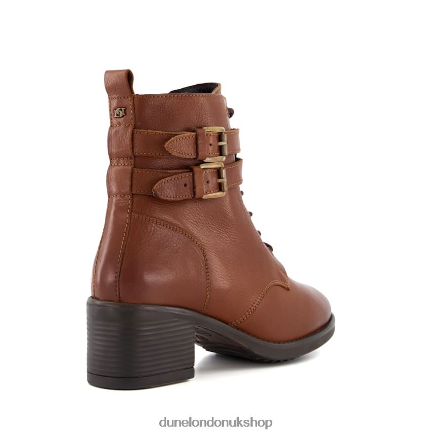 Wide Fit Buckle Detail Ankle Boots Women N4BBPB358 Dune London Paxan Tan